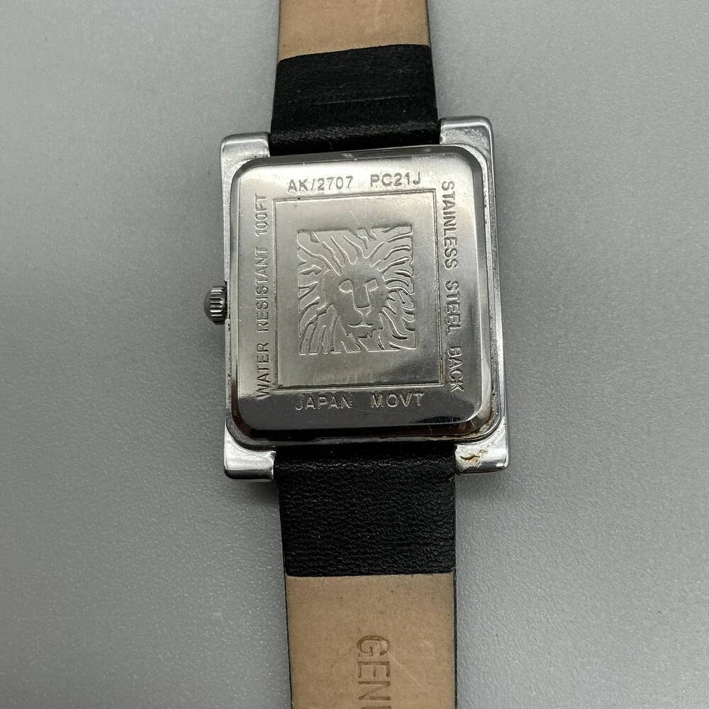Anne Klein AK/2707 PC21J Womens Watch 28mm Black Dial Black Leather New Battery